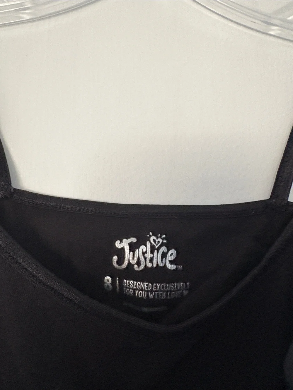 Justice Black Slim Spaghetti Strap Camisole